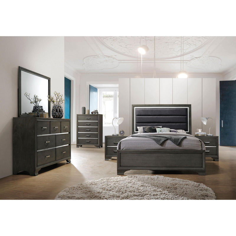 Acme Furniture Carine King Upholstered Panel Bed 26257EK IMAGE 2