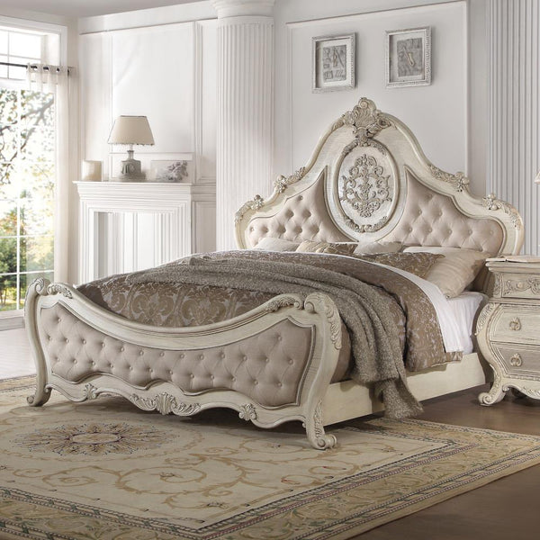 Acme Furniture Ragenardus Queen Upholstered Panel Bed 27010Q IMAGE 1