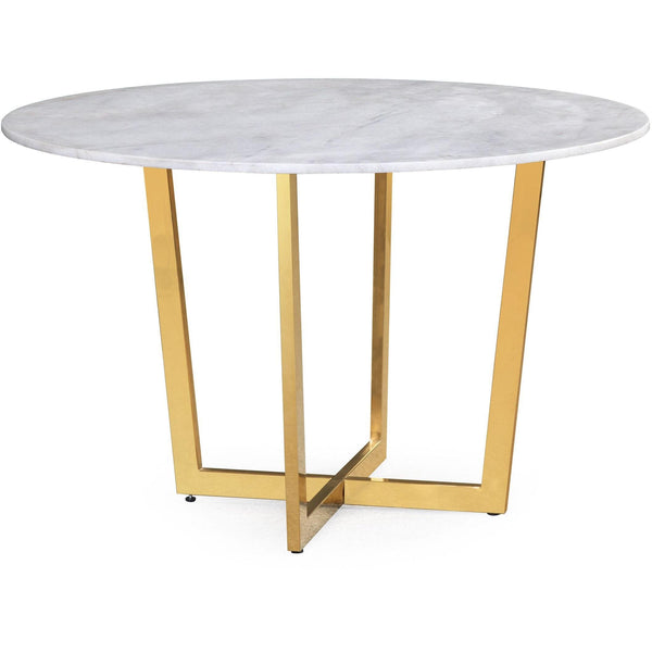 TOV Furniture Round Maxim Dining Table with Marble Top and Pedestal Base TOV-G5463 IMAGE 1
