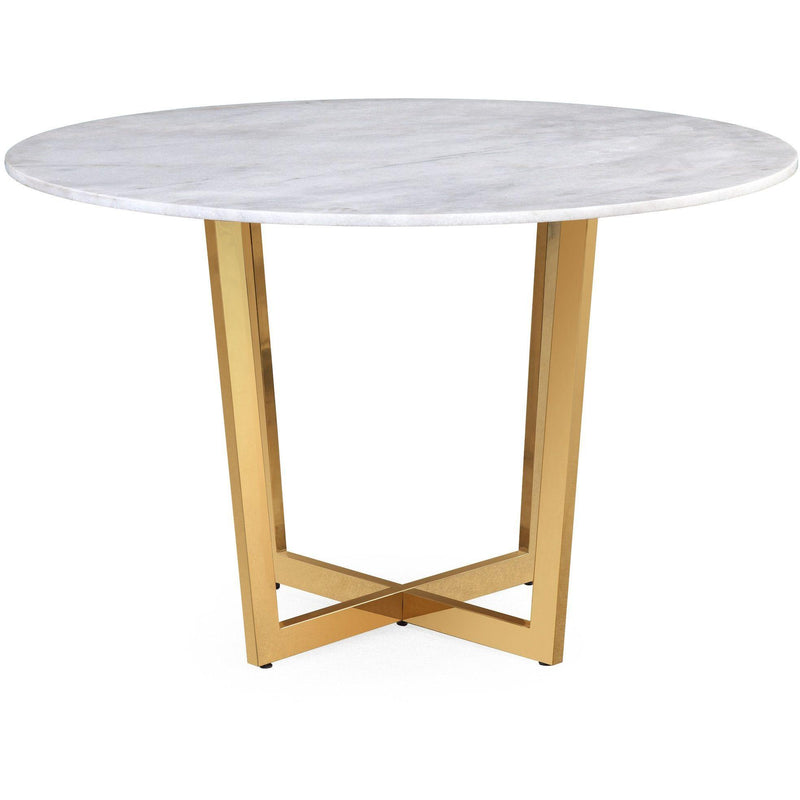 TOV Furniture Round Maxim Dining Table with Marble Top and Pedestal Base TOV-G5463 IMAGE 3
