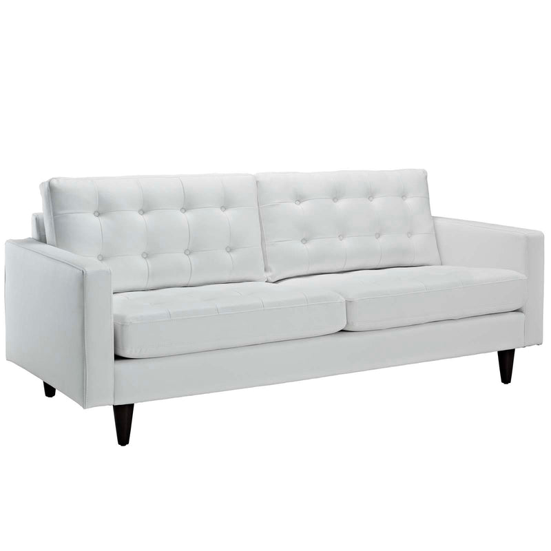 Modway Furniture Empress Stationary Bonded Leather Sofa EEI-1010-WHI IMAGE 2