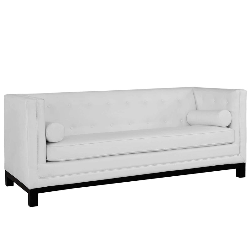 Modway Furniture Imperial Stationary Bonded Leather Sofa EEI-1421-WHI IMAGE 2