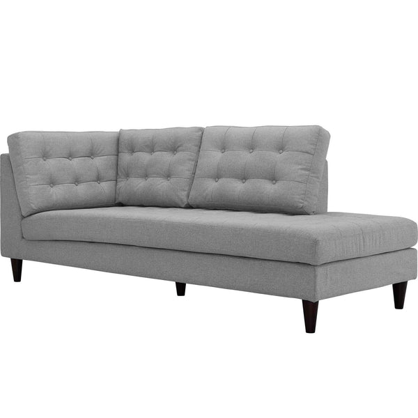 Modway Furniture Empress Fabric Chaise EEI-2612-LGR IMAGE 1