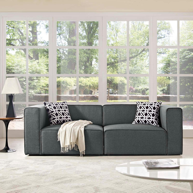 Modway Furniture Mingle Fabric 2 pc Sectional EEI-2825-GRY IMAGE 4