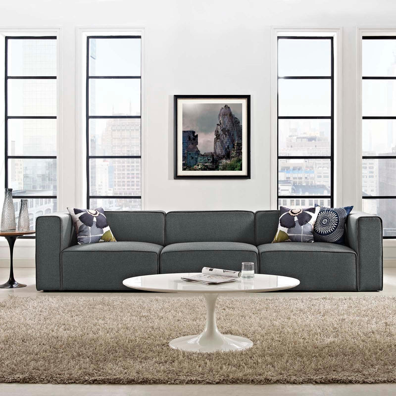 Modway Furniture Mingle Fabric 3 pc Sectional EEI-2827-GRY IMAGE 4