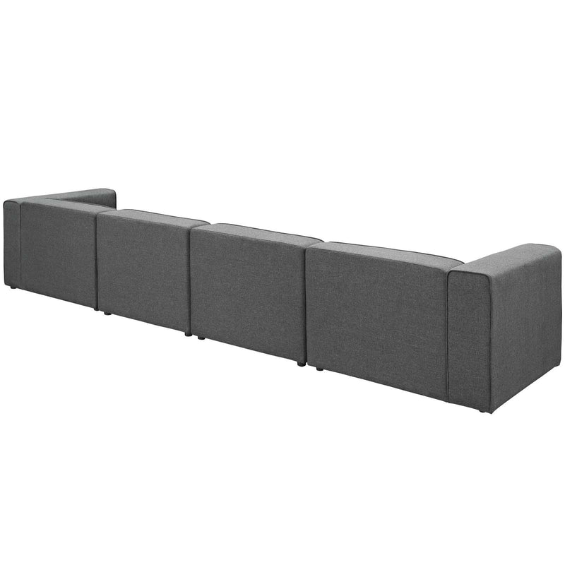 Modway Furniture Mingle Fabric 4 pc Sectional EEI-2829-GRY IMAGE 3