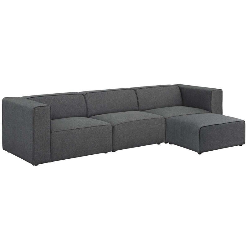 Modway Furniture Mingle Fabric 4 pc Sectional EEI-2831-GRY IMAGE 2