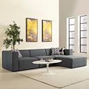 Modway Furniture Mingle Fabric 4 pc Sectional EEI-2831-GRY IMAGE 4