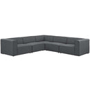 Modway Furniture Mingle Fabric 5 pc Sectional EEI-2835-GRY IMAGE 1