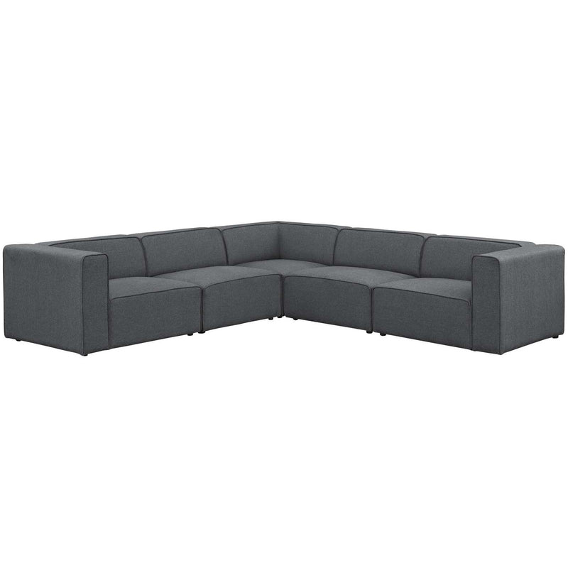 Modway Furniture Mingle Fabric 5 pc Sectional EEI-2835-GRY IMAGE 1