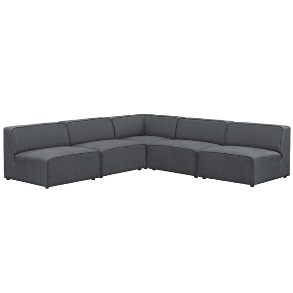 Modway Furniture Mingle Fabric 5 pc Sectional EEI-2839-GRY IMAGE 1