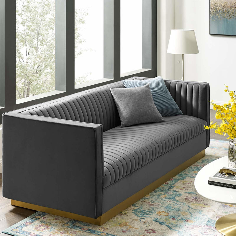 Modway Furniture Sanguine Stationary Fabric Sofa EEI-3405-GRY IMAGE 5