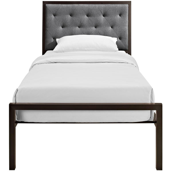 Modway Furniture Mia Twin Upholstered Bed MOD-5178-BRN-GRY-SET IMAGE 1