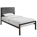 Modway Furniture Mia Twin Upholstered Bed MOD-5178-BRN-GRY-SET IMAGE 2