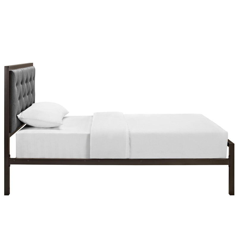 Modway Furniture Mia Twin Upholstered Bed MOD-5178-BRN-GRY-SET IMAGE 3