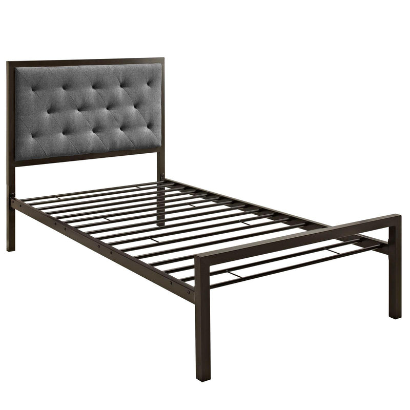 Modway Furniture Mia Twin Upholstered Bed MOD-5178-BRN-GRY-SET IMAGE 4