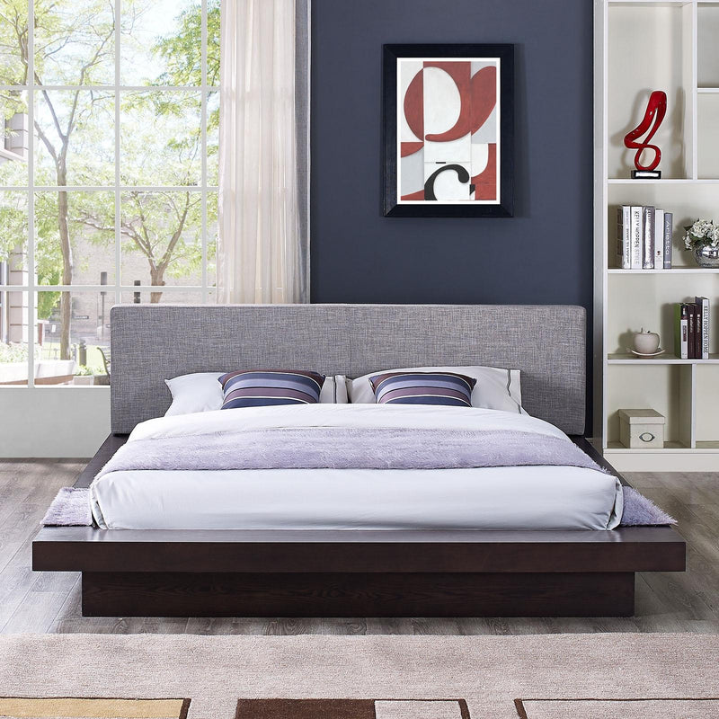 Modway Furniture Freja Queen Upholstered Platform Bed MOD-5721-CAP-GRY-SET IMAGE 5