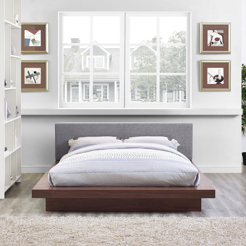 Modway Furniture Freja Queen Upholstered Platform Bed MOD-5721-WAL-GRY-SET IMAGE 5