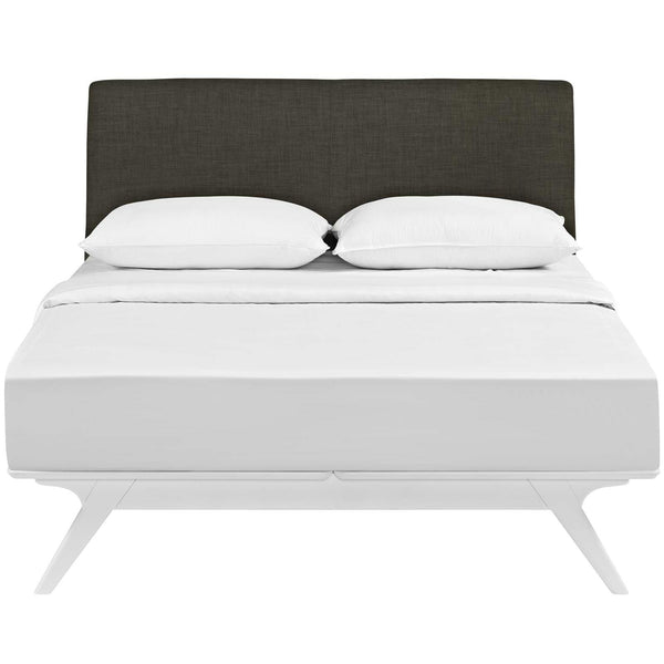 Modway Furniture Tracy Queen Upholstered Bed MOD-5766-WHI-BRN IMAGE 1