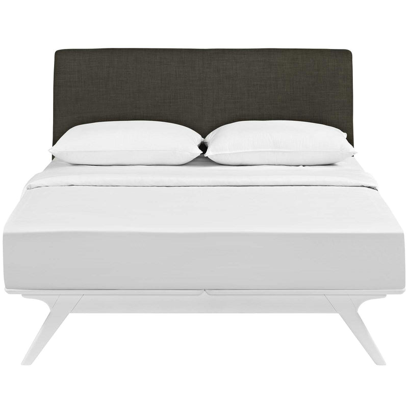Modway Furniture Tracy Queen Upholstered Bed MOD-5766-WHI-BRN IMAGE 1