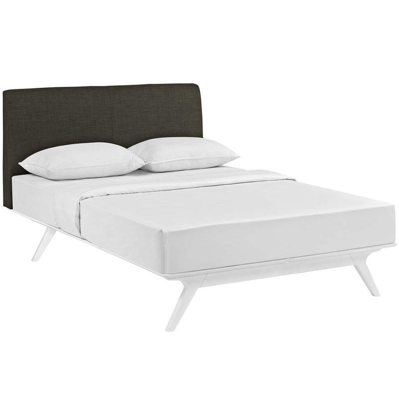 Modway Furniture Tracy Queen Upholstered Bed MOD-5766-WHI-BRN IMAGE 2
