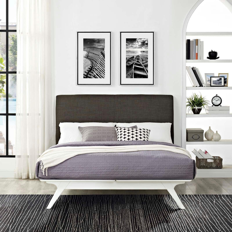Modway Furniture Tracy Queen Upholstered Bed MOD-5766-WHI-BRN IMAGE 5