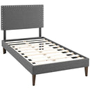 Modway Furniture Macie Twin Upholstered Platform Bed MOD-5967-GRY IMAGE 4