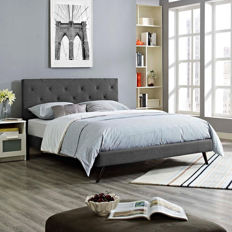 Modway Furniture Tarah Queen Upholstered Platform Bed MOD-5979-GRY IMAGE 5
