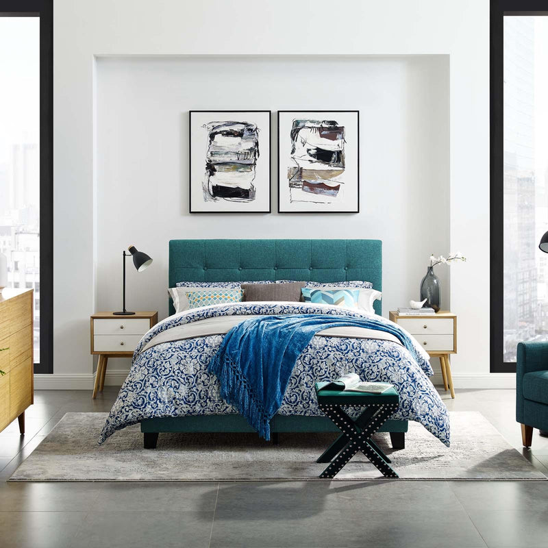 Modway Furniture Amira King Upholstered Platform Bed MOD-6002-TEA IMAGE 5