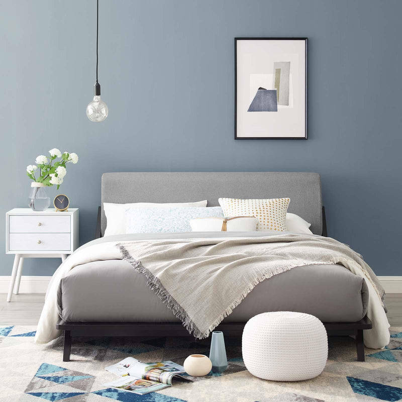 Modway Furniture Luella Queen Upholstered Platform Bed MOD-6047-CAP-LGR IMAGE 5