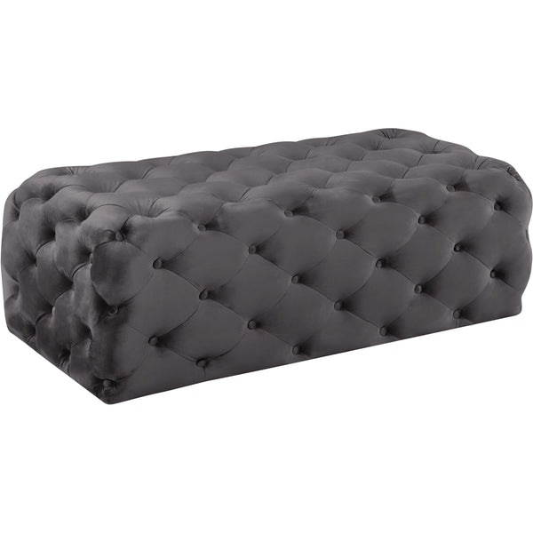 Meridian Casey Fabric Ottoman 121Grey IMAGE 1