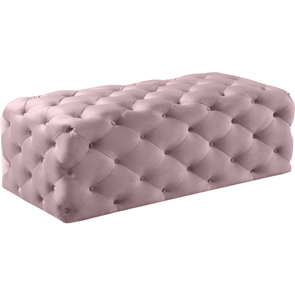 Meridian Casey Fabric Ottoman 121Pink IMAGE 1