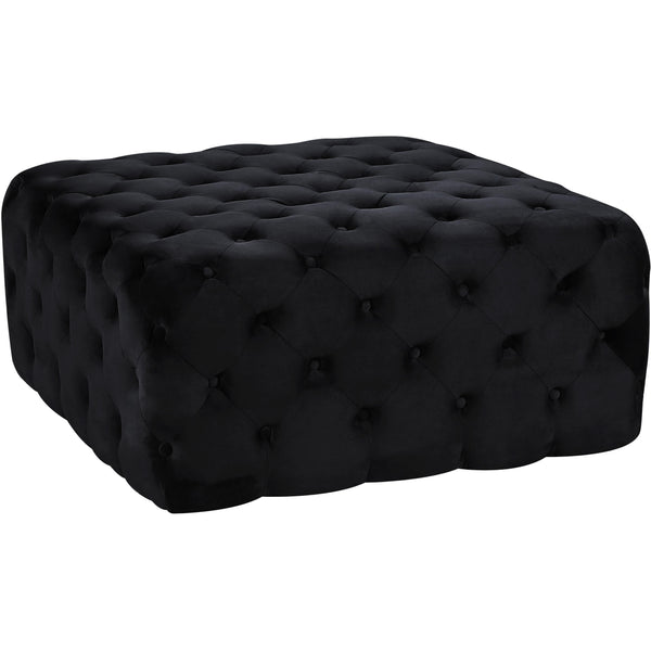 Meridian Ariel Fabric Ottoman 123Black IMAGE 1