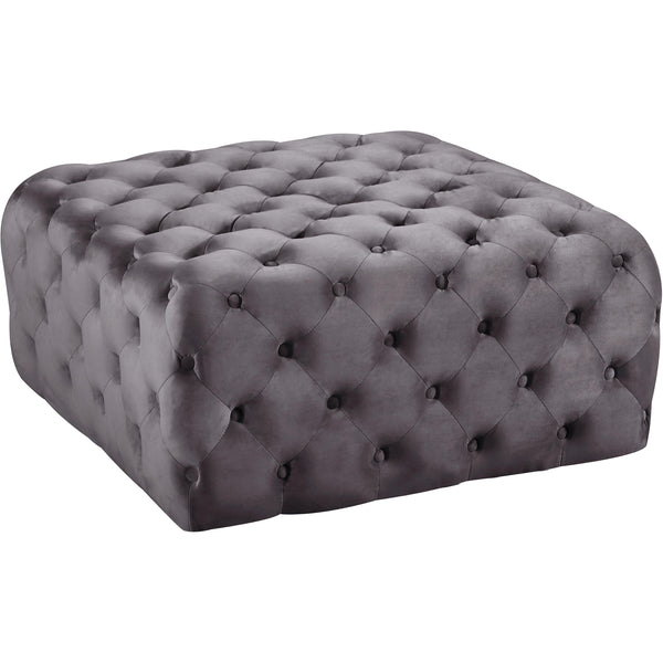 Meridian Ariel Fabric Ottoman 123Grey IMAGE 1