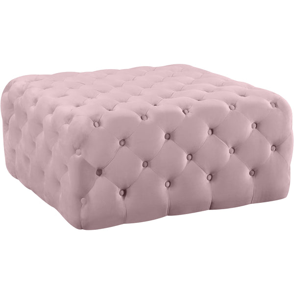 Meridian Ariel Fabric Ottoman 123Pink IMAGE 1