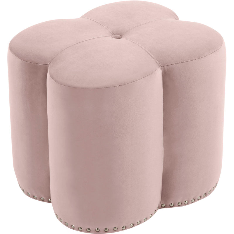 Meridian Clover Fabric Ottoman 173Pink IMAGE 1