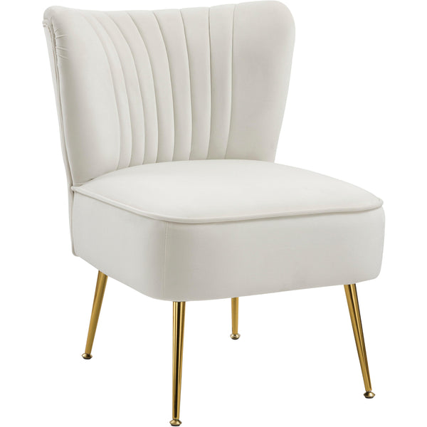 Meridian Tess Stationary Fabric Accent Chair 504Cream IMAGE 1