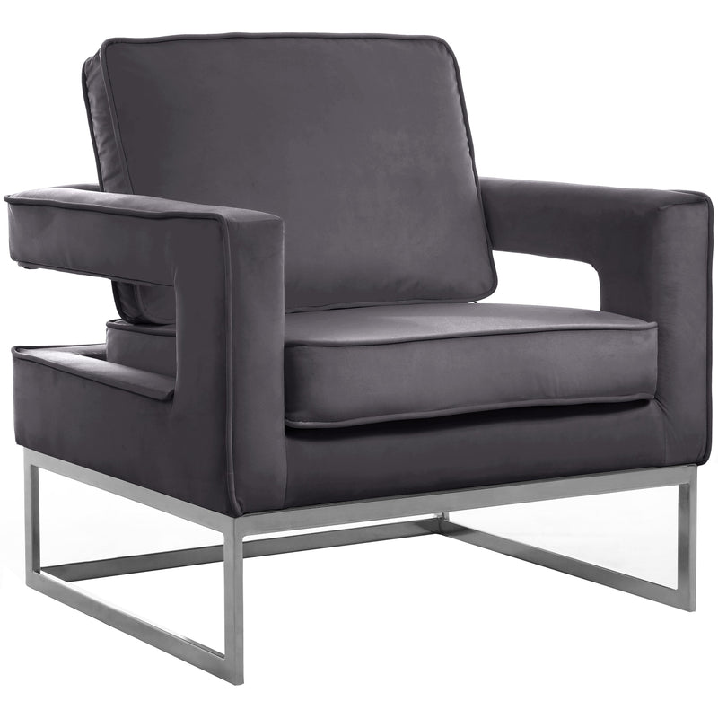 Meridian Noah Stationary Fabric Accent Chair 510Grey IMAGE 1