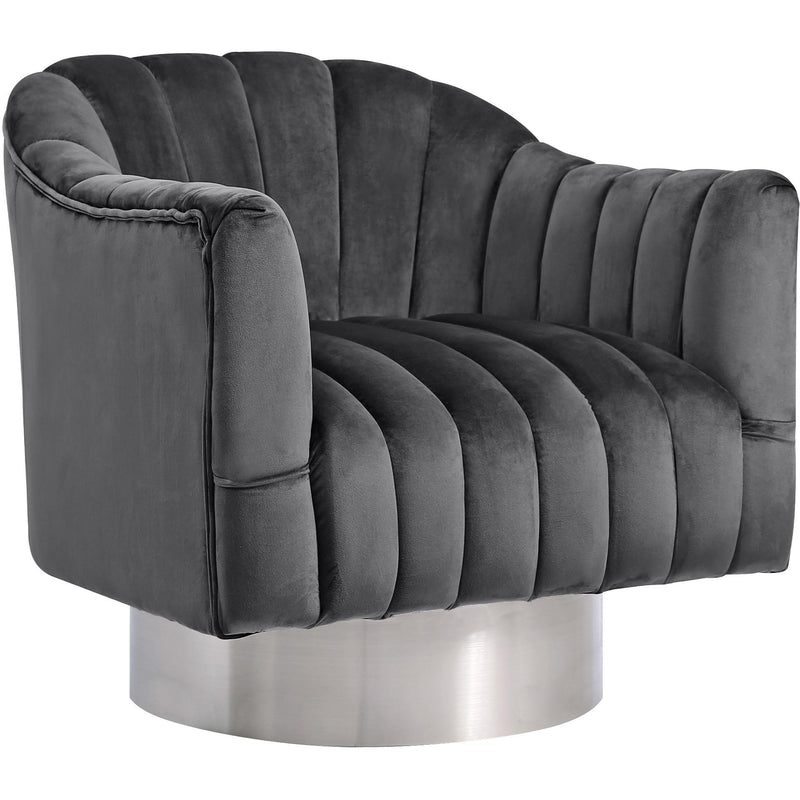 Meridian Farrah Swivel Fabric Accent Chair 519Grey IMAGE 1
