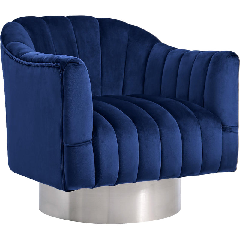 Meridian Farrah Swivel Fabric Accent Chair 519Navy IMAGE 1