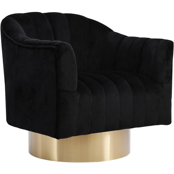 Meridian Farrah Swivel Fabric Accent Chair 520Black IMAGE 1