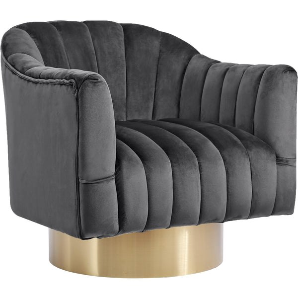 Meridian Farrah Swivel Fabric Accent Chair 520Grey IMAGE 1
