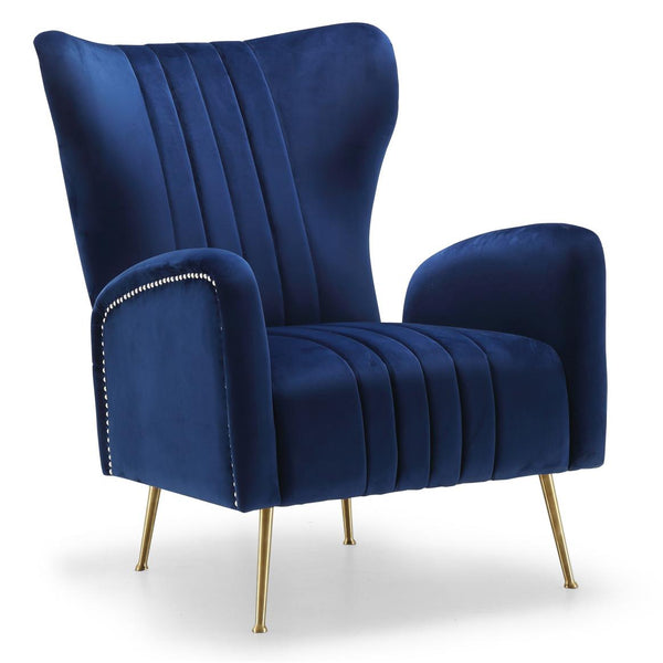 Meridian Opera Stationary Fabric Accent Chair 532Navy IMAGE 1