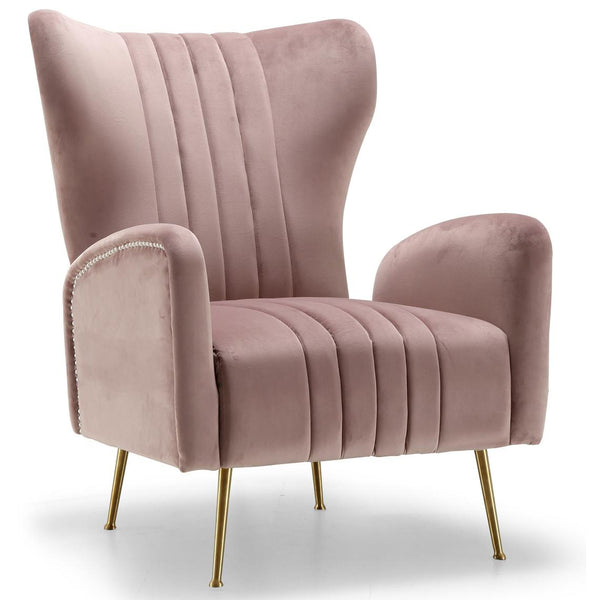 Meridian Opera Stationary Fabric Accent Chair 532Pink IMAGE 1