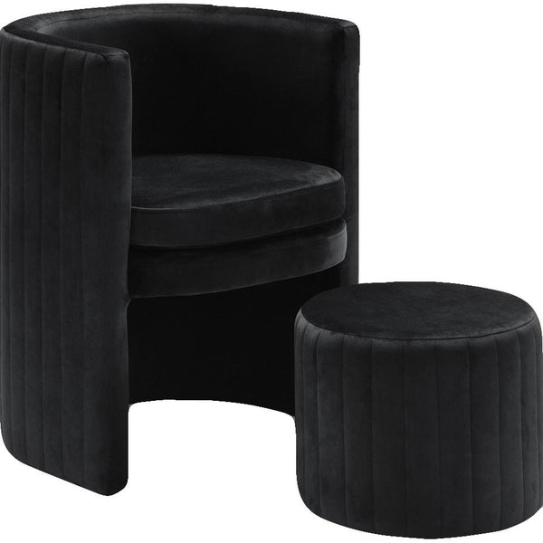 Meridian Selena Stationary Fabric Accent Chair 555Black IMAGE 1