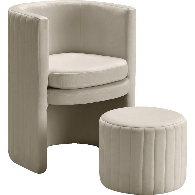 Meridian Selena Stationary Fabric Accent Chair 555Cream IMAGE 1