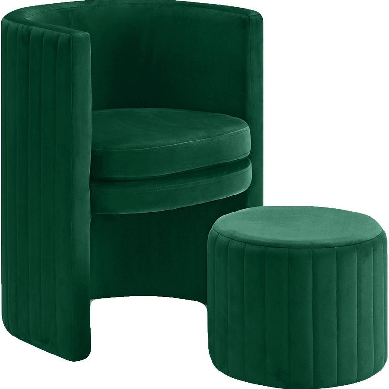 Meridian Selena Stationary Fabric Accent Chair 555Green IMAGE 1