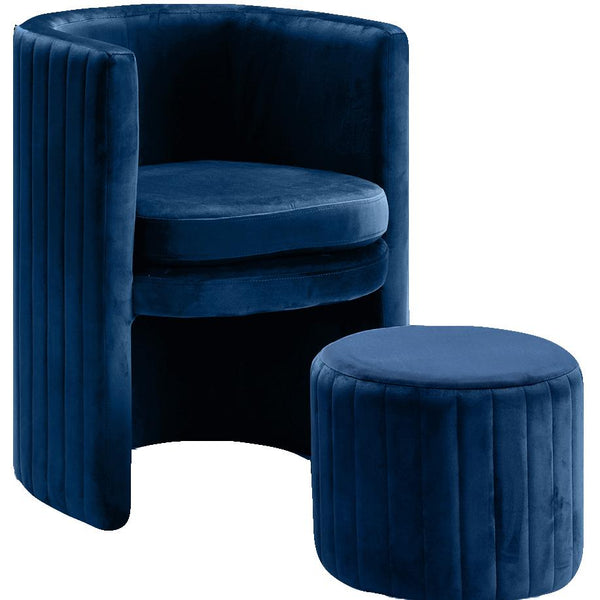 Meridian Selena Stationary Fabric Accent Chair 555Navy IMAGE 1