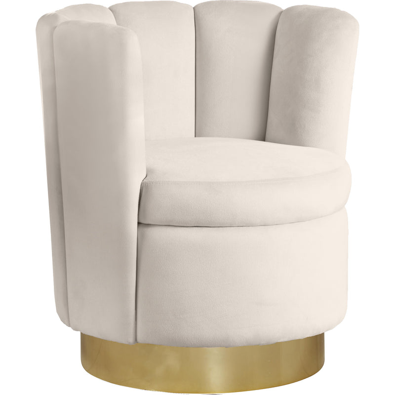 Meridian Lily Swivel Fabric Accent Chair 578Cream IMAGE 1