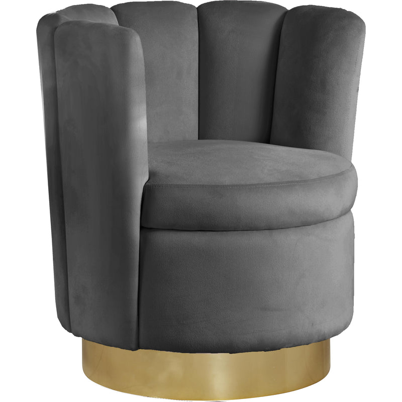 Meridian Lily Swivel Fabric Accent Chair 578Grey IMAGE 1